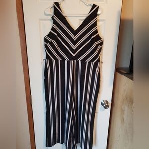 Petite L black and white jumpsuit